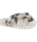 Chipmunk Faux Fur Indoor Taupe Flats