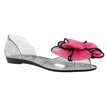Bow on Top Jelly Flats in Magenta 1