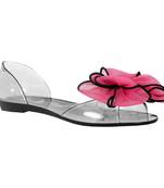 Bow on Top Jelly Flats in Magenta