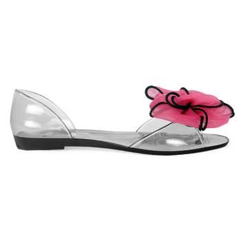 Bow on Top Jelly Flats in Magenta 2