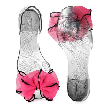 Bow on Top Jelly Flats in Magenta 5
