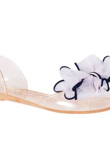 Bow on Top Jelly Flats in Beige
