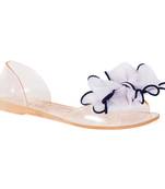 Bow on Top Jelly Flats in Beige