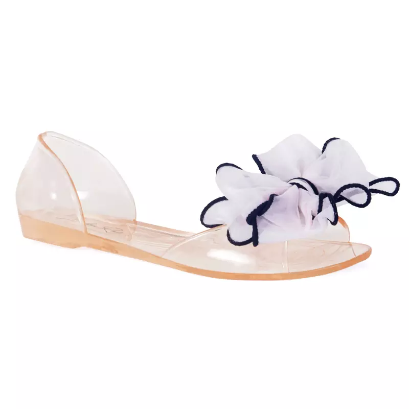 Bow on Top Jelly Flats in Beige