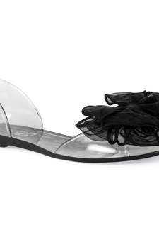 Bow on Top Jelly Flats in Black