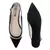 Black Clear Detail Sling-back Flats