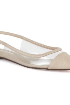 Cream Clear Detail Sling-back Flats