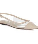 Cream Clear Detail Sling-back Flats