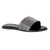 Silver Embellished Casual Slides in Black
