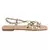 Flat Strappy Sandals in Gold