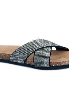Embellished Slip-On Flat in Pewter