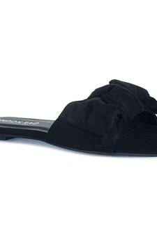 Bow Knot Slip-On Flat in Black