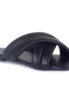 Black Quilted Slip-On Flats