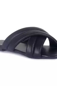 Black Quilted Slip-On Flats