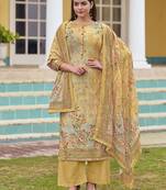 Yellow digital print cotton salwar
