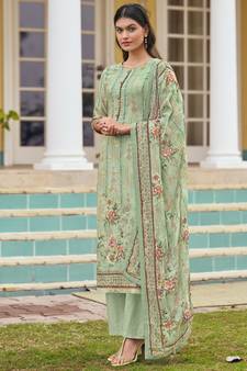 Green digital print cotton salwar