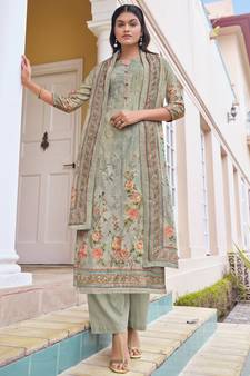 Green digital print cotton salwar