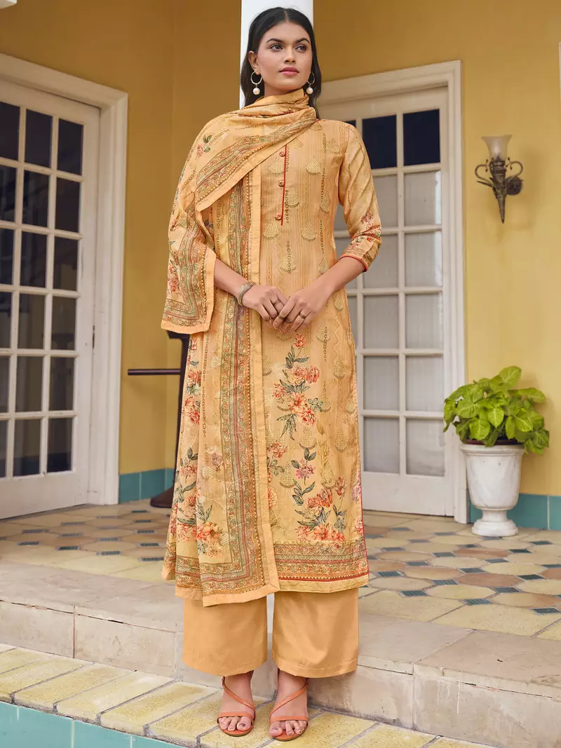 Peach digital print cotton salwar
