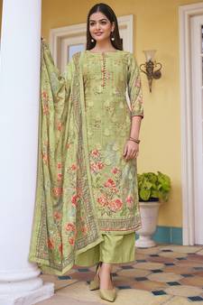 Green digital print cotton salwar