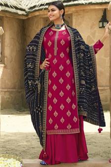 Pink jacquard jacquard salwar