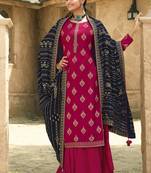 Pink jacquard jacquard salwar