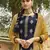 Navy blue jacquard jacquard salwar