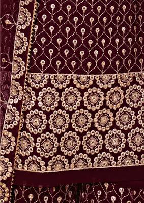 Wine thread embroidery georgette salwar 4
