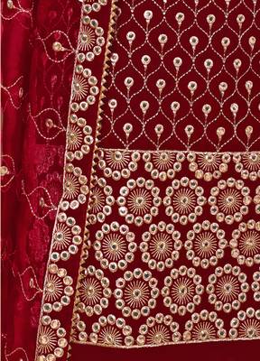Rani-pink thread embroidery georgette salwar 4