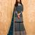 Teal-blue thread embroidery georgette salwar