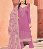 Pink diamond work georgette salwar