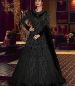 Black embroidered net salwar
