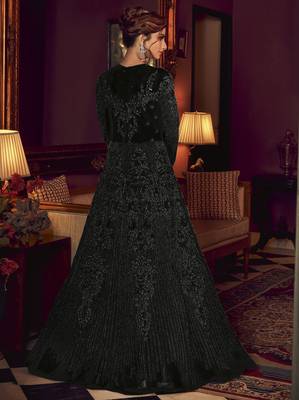 Black embroidered net salwar 2