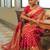 Rani Pink Woven Silk Blend Saree With Blouse