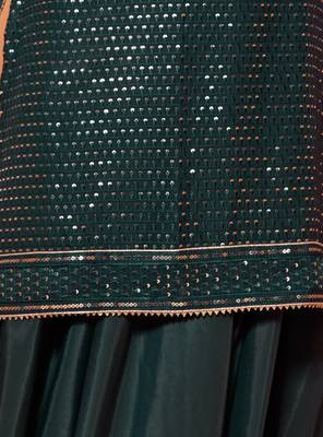 Dark-green embroidered pure georgette salwar 4