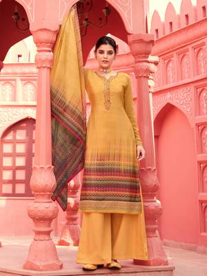 Mustard digital print crepe salwar 1