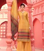 Mustard digital print crepe salwar