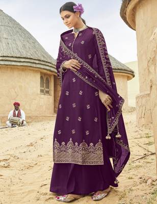 Purple woven jacquard salwar 1