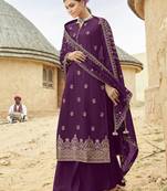 Purple woven jacquard salwar