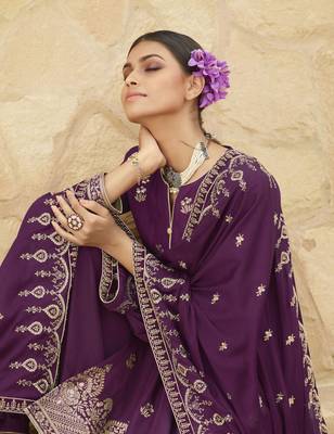 Purple woven jacquard salwar 2