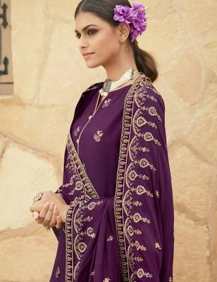 Purple woven jacquard salwar 3