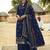 Blue woven jacquard salwar
