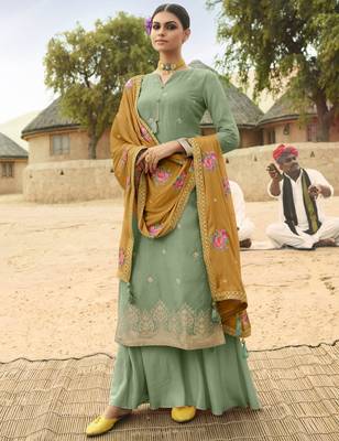 Light-green woven jacquard salwar 1
