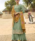 Light-green woven jacquard salwar