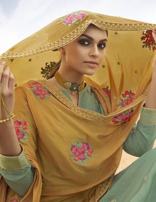 Light-green woven jacquard salwar 2