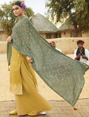 Yellow woven jacquard salwar 3