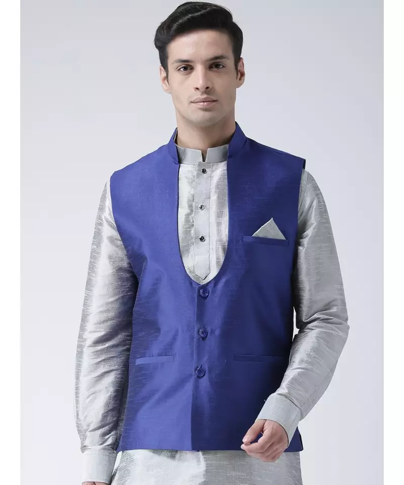 DEYANN blue Nehru Jacket