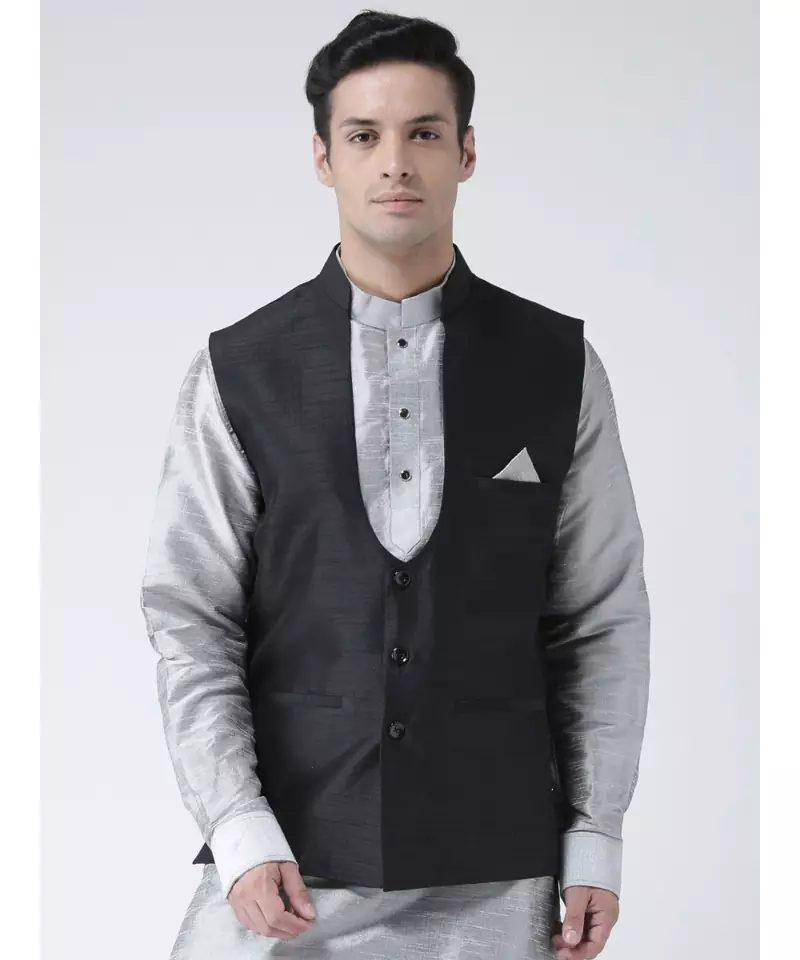 DEYANN black Nehru Jacket