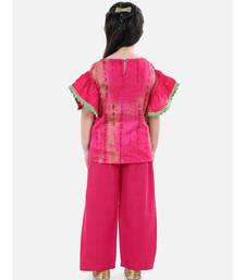 Ruffle Sleeve Top with Pant- Pink