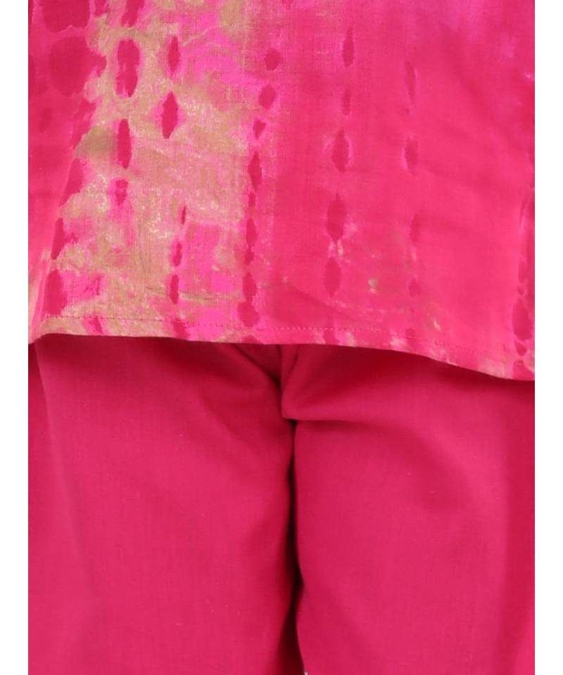 Ruffle Sleeve Top with Pant- Pink