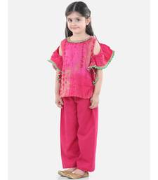 Ruffle Sleeve Top with Pant- Pink